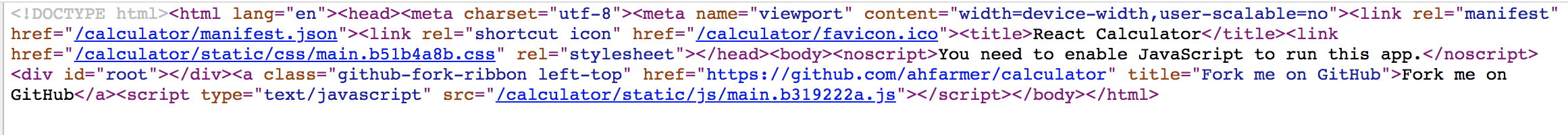 An example of html that was client side rendered